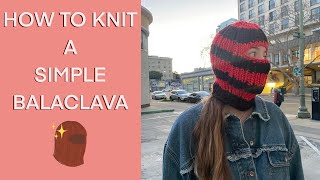 HOW TO KNIT A SIMPLE CHUNKY BALACLAVA  STEP BY STEP TUTORIAL [upl. by Ddot]