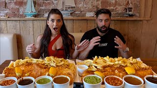 CRAZY CODBUSTER FISH amp CHIP PLATTER Vs BOB from e4mafsuk  Misterton Chippy [upl. by Trumann262]