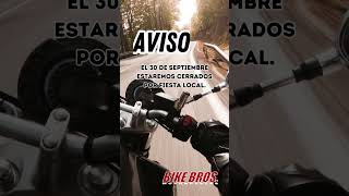 Recuerda que en BikeBros el 30 de Septiembre estaremos cerrados por fiesta local [upl. by Akahs]