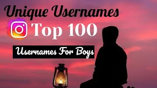 Instagram names ideastop 100 attractive Instagram Usernameusername ideas instagramnamesforboys [upl. by Adaynek]