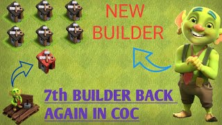 7th Builder Back Again In Clash Of Clans  How To Use New Builder In Clash Of Clans [upl. by Reilamag727]