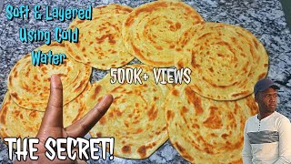 How to make soft layered chapati USING COLD WATER  How to Cook Chapati  Soft Layered Chapati [upl. by Azilanna]