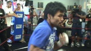 Manny Pacquiaos Lighting Fast Shadow Boxing [upl. by Kcinemod583]