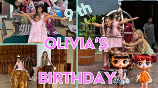 Olivias Birthday Party 9 years old  Olivia and Baby Nikol [upl. by Llertnor851]