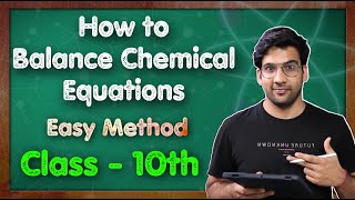 How to Balance Chemical Equations Class 10  Easy Method  Green Board [upl. by Durham]