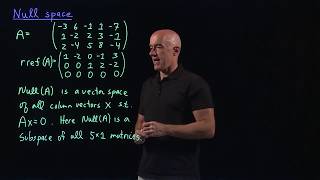 Null space of a matrix  Lecture 21  Matrix Algebra for Engineers [upl. by Lyon458]