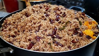 HOW TO MAKE JAMAICAN RICE PEAS  CARIBBEAN RICE amp PEAS [upl. by Hpotsirhc598]