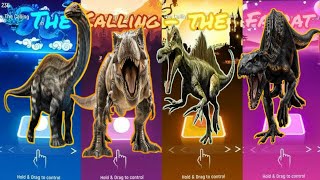 Jurassic World Brontosaurus vs TREX vs Spinosaurus vs Indoraptor Coffin Dance [upl. by Illah630]