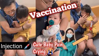 🙄 Injection 💉 On Hip Crying in Hospital Vaccination Cute Baby Health Care [upl. by Vedette657]