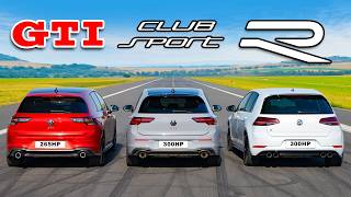 New Golf GTI v Old Golf R v Clubsport DRAG RACE [upl. by Mortie545]