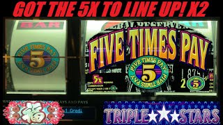 3 Reel Casino Slots Triple Stars  5 Times Pay  88 Fortunes Slot Play [upl. by Yllime]