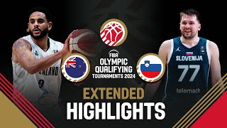 New Zealand 🇳🇿 vs Slovenia 🇸🇮  Extended Highlights  FIBA OQT 2024 Greece [upl. by Belac]