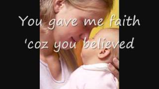 Because You Loved Me Celine Dion with Lyrics  Dedication to Mothers [upl. by Ymia]