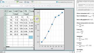 Deskriptiv Statistik i NSpire på Grupperede observationssæt [upl. by Niklaus]