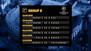 Barças fixtures in the 201819 Champions League group stage [upl. by Andromache]