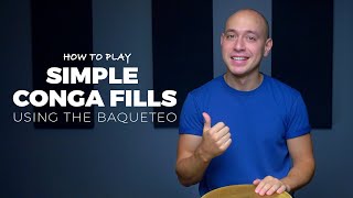 Conga Lessons  How to Play Congas  Simple Fills on Congas Using the Baqueteo  CongaChopscom [upl. by Iden]