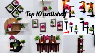 All wallshelf for cardboard  10 idea diy unique wall shelf  cardbaord craft [upl. by Ylhsa]