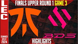 FNC vs BDS Highlights Game 3  LEC Finals Summer 2024 Upper Round 1  Fnatic vs Team BDS G3 [upl. by Luapsemaj466]