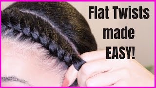 FLAT TWISTS MADE EASY Tutorial for beginners  Natural Hair  AbbieCurls [upl. by Annatnas]