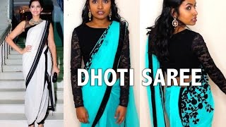 How to Drape a Dhoti Style Saree Sonam Kapoor inspired  Thuri Makeup [upl. by Celestia]