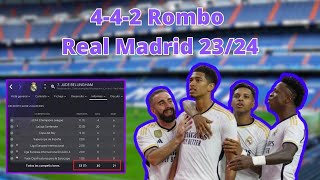 FM23  TÁCTICA 442 Rombo REAL MADRID 2324  282 GOLES POR PARTIDO BELLINGHAM en MODO DIOS [upl. by Housum]