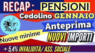 📌 RECAP👉 PENSIONI NOVITÀ CEDOLINO GENNAIO AUMENTI 2024 CALCOLI IMPORTI ESATTI INVALIDITÀ e SOCIALI [upl. by Adelina]