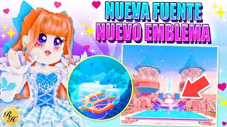 🌺 NUEVO EMBLEMA de VERANO ⛲ NUEVA FUENTE en la NUEVA ESCUELA 👑 Royale High [upl. by Aneras]