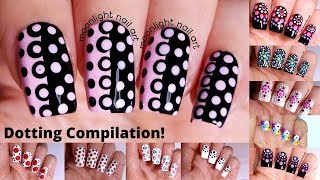 10 Easy Dotting Tool Nail Designs Compilation – by Moonlight Nail Art [upl. by Yobybab]