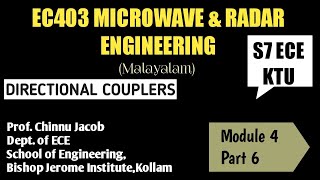 MODULE 4PART 6 EC403 DIRECTIONAL COUPLERS  MICROWAVE amp RADAR ENGINEERING KTU [upl. by Yettie307]