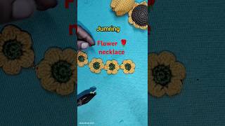 Flower vala necklace haldidiy festivaljewellery handicrafts crochet 🧶 craft New necklace for ledy [upl. by Erastatus]