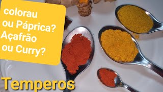 Açafrão ou Curry Colorau ou Páprica São Iguais Diferença dos temperos receitas sabores [upl. by Anse]