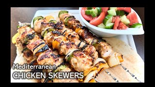 How To Make Mediterranean CHICKEN SKEWERS  Chicken Kebab Recipe [upl. by Athalia839]