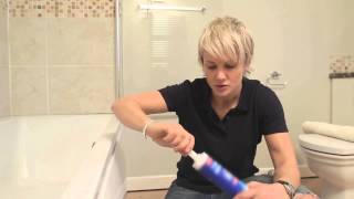 DIY How to reseal a bath shower or sink  with Philippa Tuttiett [upl. by Dnomyad672]