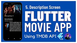 Part 5  Movie Description Screen  Flutter Movie App using TMDB API  Complete Tutorial [upl. by Sander]