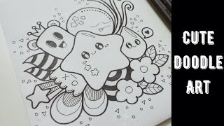 ✨Cute Doodle Art🌟  Easy StepbyStep Doodle  Doodle with me 👩🏻 [upl. by Natika]