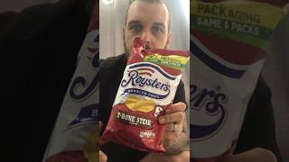 Who loves a roysters TBone steak flavour 🥩 🥩 roysters crisps tbonesteak tastetest review [upl. by Leinoto524]