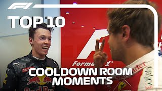 Top 10 Cool Down Room Moments In F1 [upl. by Inglis667]