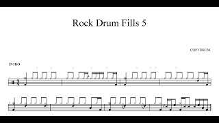 Rock Drum Fills  Drum Sheet Music [upl. by Dnalor]