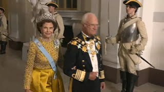 Swedish Kings Golden Jubilee procession in Stockholm before banquet  AFP [upl. by Fisa]