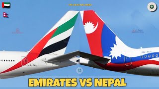 Emirates Vs Nepal Airlines Comparison 2024 🇦🇪 Vs 🇳🇵 [upl. by Kcuhc679]