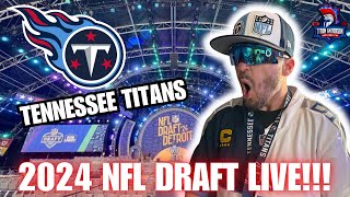 TENNESSEE TITANS 2024 NFL DRAFT LIVE Watch Party amp REATION NFLDRAFT Titans [upl. by Elvah]