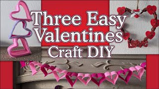 Three Quick And Easy Valentine DIY Craft Decoration 2024 [upl. by Yaner]