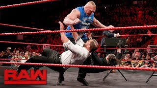 Brock Lesnar wreaks havoc on quotMiz TVquot Raw Aug 7 2017 [upl. by Akisej]