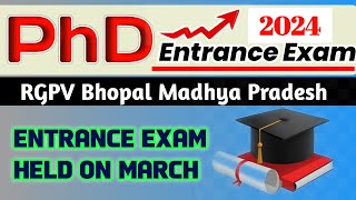 PhD Entrance Exam online form 2024  RGPV PhD exam form 2024 [upl. by Lari579]