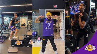 Lakers in the gym ahead of NBA Christmas games against Celtics [upl. by Adnamal915]