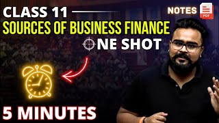 SOURCES OF BUSINESS FINANCE class 11 ONE SHOT  business chapter 8  GAURAV JAIN [upl. by Donegan]