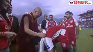 HH Dalai Lama Blessed Cricketersflv [upl. by Eenoj]