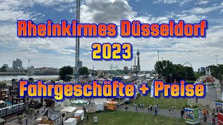 Rheinkirmes Düsseldorf 2023  Fahrgeschäfte  Preise [upl. by Cloutman]