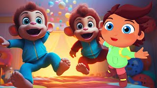 Five Little Monkeys  Getting Ready For School  Nursery Rhymes  Kids Songs  Cocomelon [upl. by Ynohtnacram]