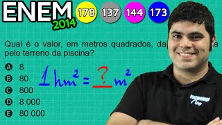 ENEM 2014 Matemática 38  Conversão entre Unidades de Medida de Área [upl. by Ahsienyt]